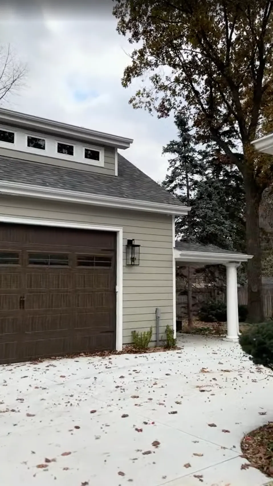 1989 Garage Addition, Lincoln Nebraska, professional contractors, craftsmanship, matte black sconces, garage apartment.